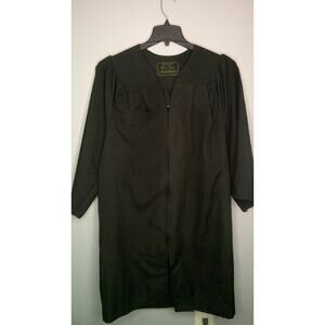Oak Hall Green Weaver Graduation Gown Black 5.0'-5.2' Full Front Zip